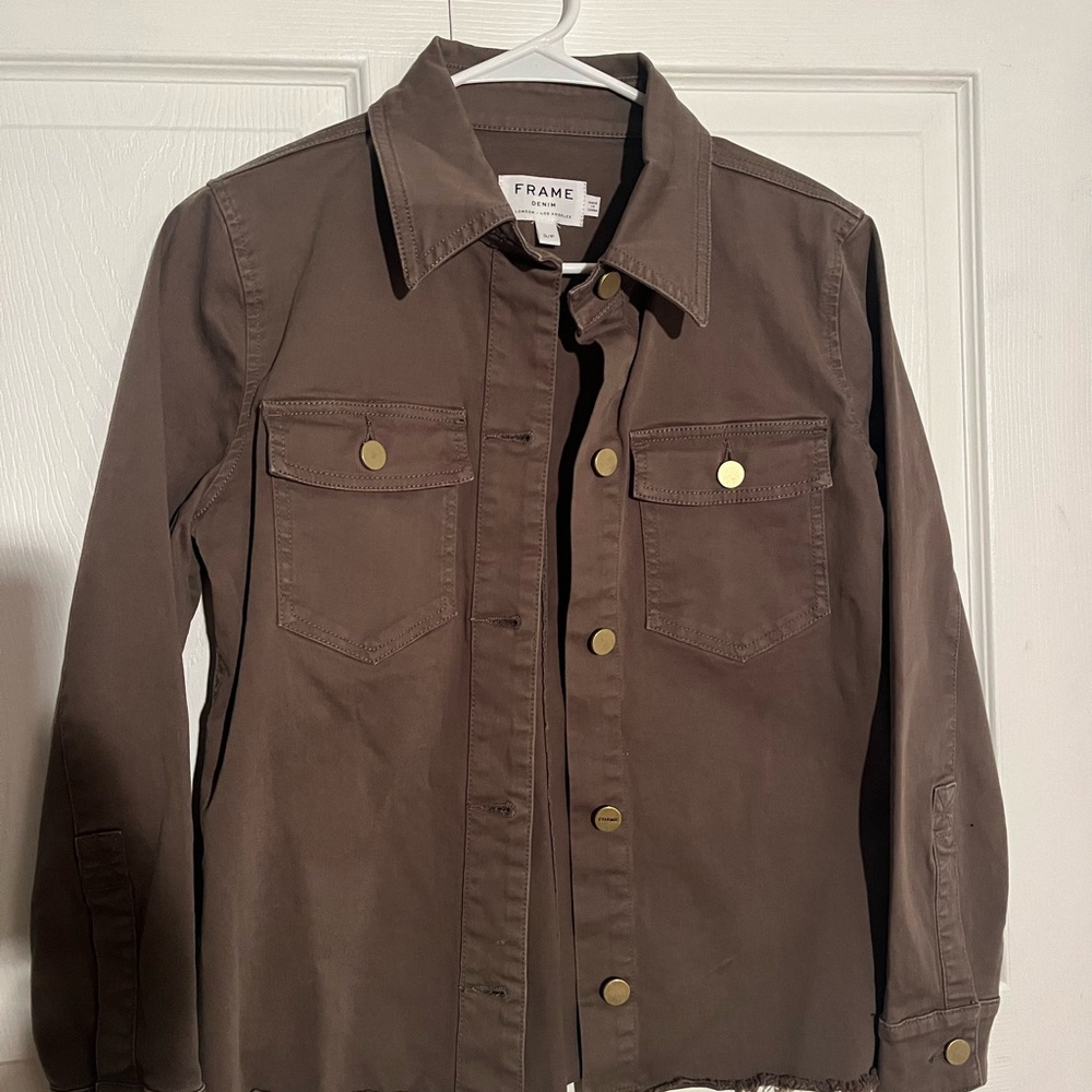 Frame Brown Button-Up Jacket